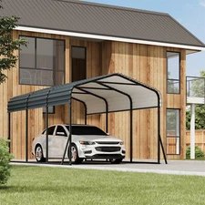 Heavy Duty Metal Carport W/Galvanized Steel Roof Metal Roof Carport for Tract