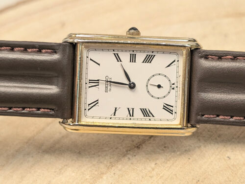 Mens Seiko tank gold plated roman numeral dial sub second vintage 2628-5019