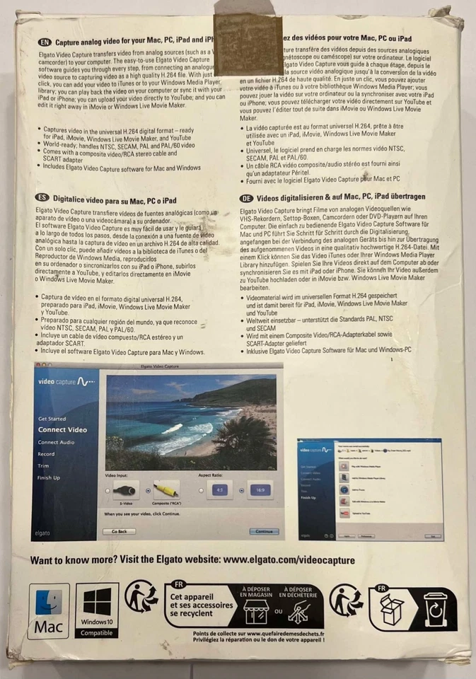ELGATO 1VC104001001 USB Capture Analog Video Model 2VC309901000 PY01N1A02507 - Image 3 of 4