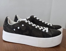 Steve Madden Platform Holmes Sneakers 8.5 Dark Green Charcoal Gray