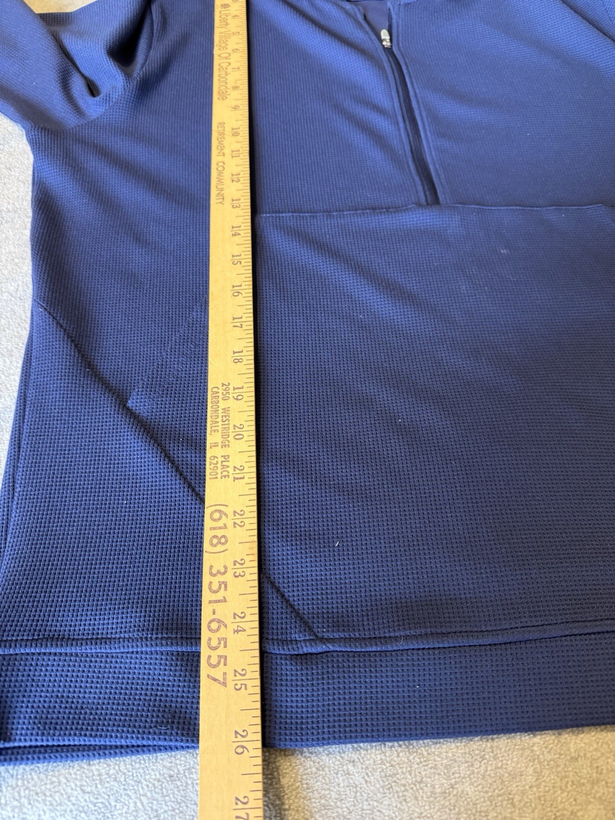 Peter Millar Grid Performance 1/2 Zip Hoodie Blue… - image 11