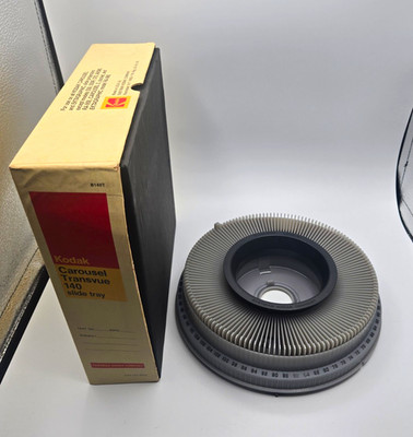 Kodak Carousel Transvue 140 Slide Tray B140T Locking Ring w/ Box & Instructions