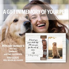 XNXLDYLH Dog Cat Pet Memorial Picture Frame with Collar Holder, Pet Dog Memorial