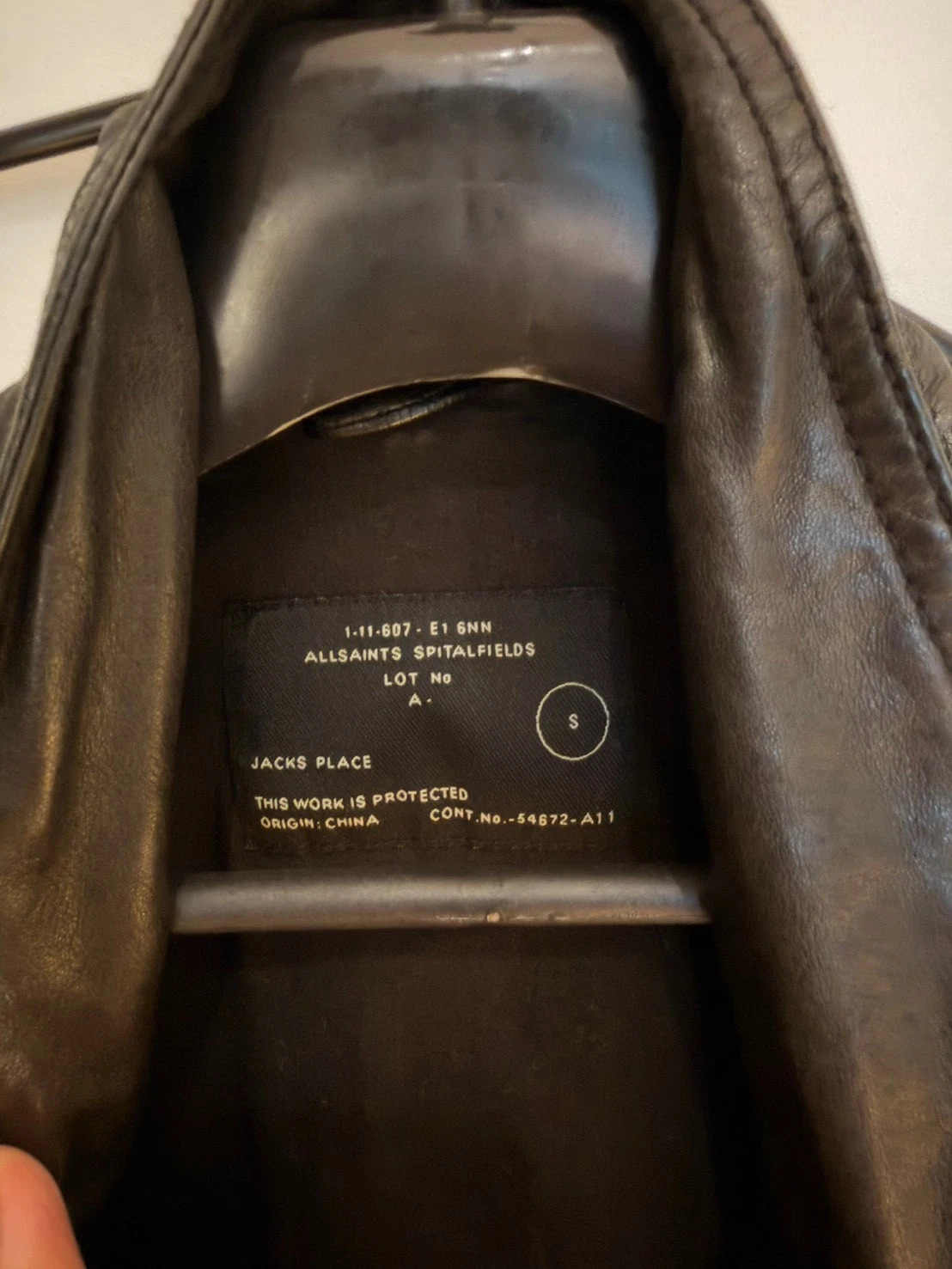 ALLSAINTS Biker Leather Jacket Size S 40 inches chest 25 inches long - product detail image 5