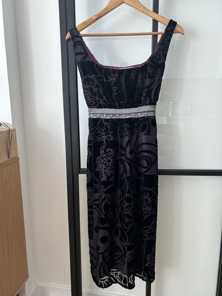 Women Calvin Klein Dress Purple Velvet 38