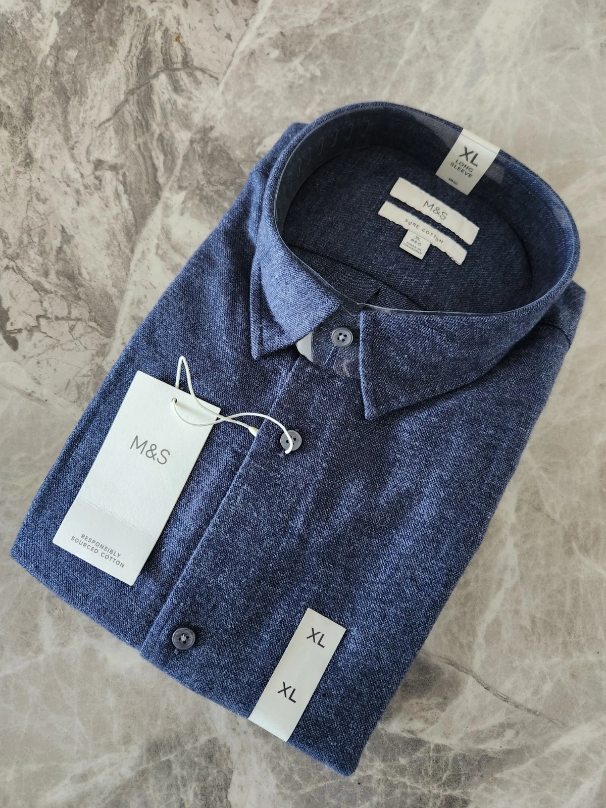 M&S Pure Cotton Flannel Shirt ~ Size XL