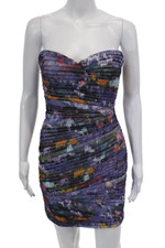 BCBG Max Azria Womens Kameron Sweetheart Neck Body Con Dress Multi Colored Size
