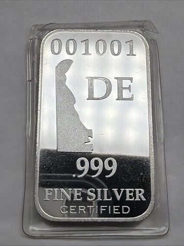 Delaware State Art Bar-Federated Mint 1oz. .999 Fine Silver #001001/041785