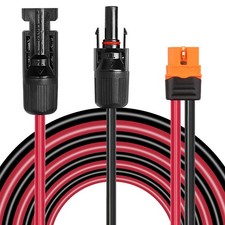 10FT Solar Panel to XT60i Adapter Connector - 10AWG Extension Cable for Porta...