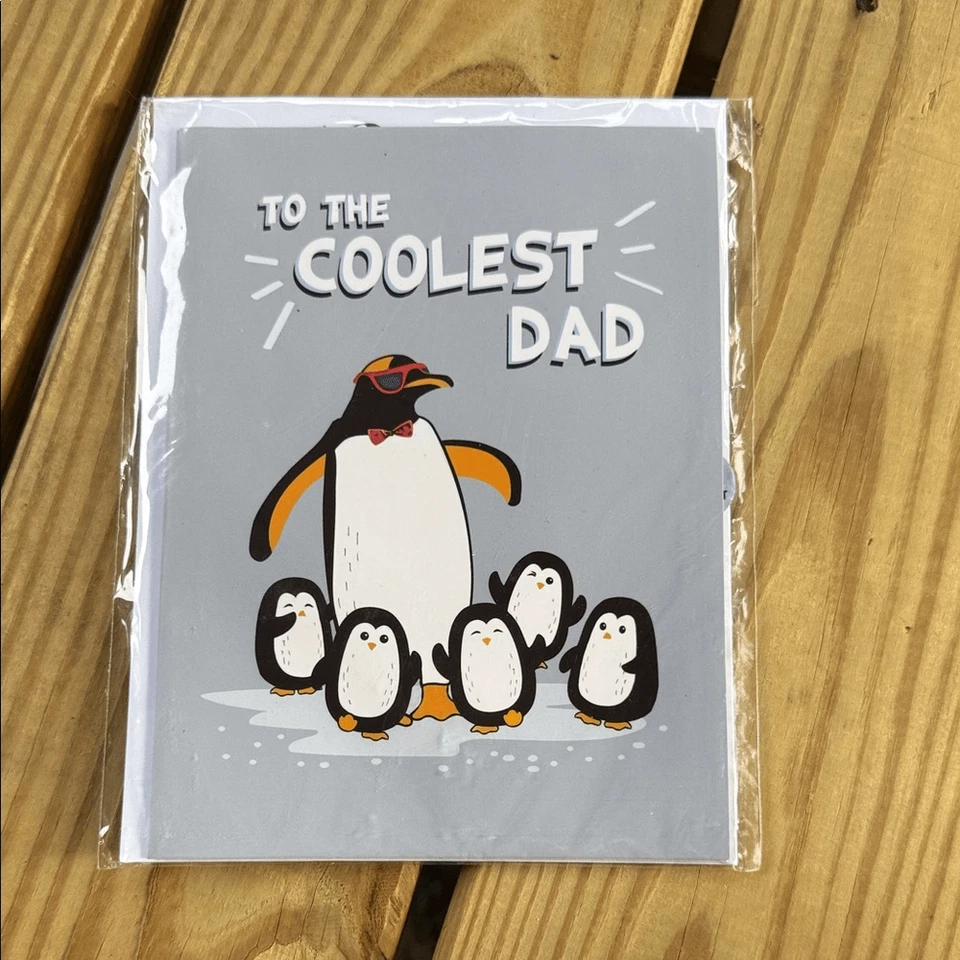 Por 22CRAFT Penguin Coolest Dad Pop Up Tarjeta de Cumpleaños 6"x 8" Tarjeta del Día del Padre Foto 2 de 4