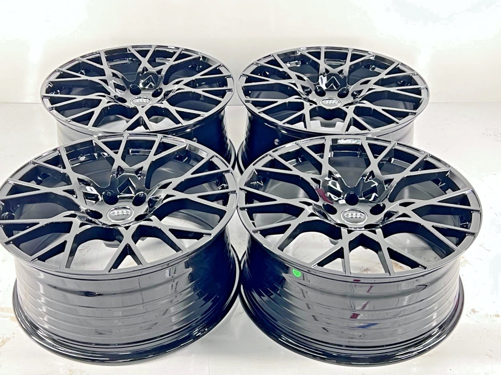 20X9 AUDI R8 WHEELS CONCAVE SPOKE BBS TRIPPLE BLACK 5X112 W CAPS MESH RS7 S5 6 8