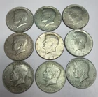 #K [Lot Of 9] 1965-1969 Kennedy Half Dollars 40% Silver Coins