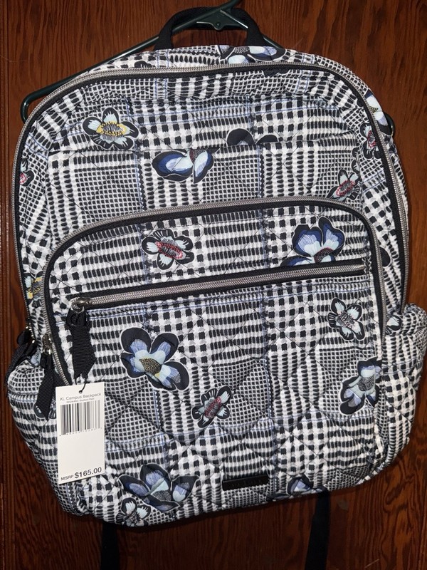 Disney Vera Bradley Mickeys Bedford Plaid XL Campus Backpack