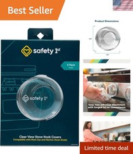 Set of 5 Child Proof Clear View Stove Knob Covers - Essential Safety for Kids