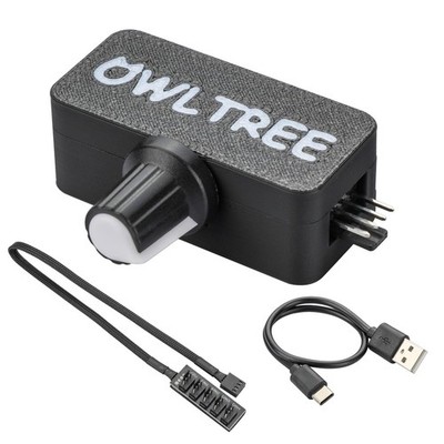 4 Pin 12V PWM Fan Controller with Type C USB Power Cable and 4Pin 5 Way Black 