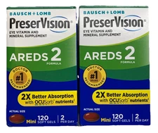 PreserVision Areds 2 Formula Eye Vitamin & Mineral Suplement 120 SoftGels 2 PACK
