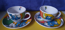 Die Schlümpfe Kaffee Set 2 Personen Teller Tasse Schlumpfine Smurf Schlumpf
