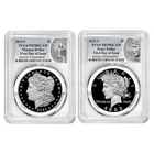 2pc Set - 2023-S Proof $1 Morgan and Peace Silver Dollar PCGS PR70DCAM FDOI