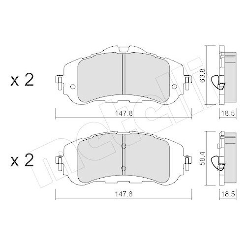 Plaquettes de frein Metelli 22-0983-0 pour stopper les sifflements sur Peugeot