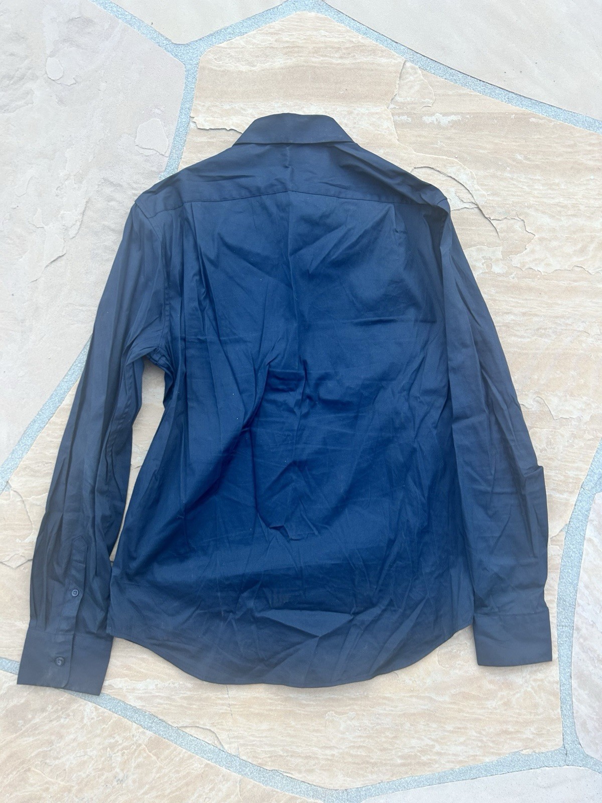 Vince Navy Solid Long Sleeve Button Down Size Med… - image 4