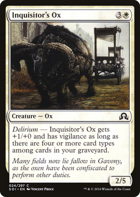 Inquisitor's Ox #24 (LP) Shadows over Innistrad SOI Magic MTG