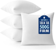 Throw Pillows Inserts Pack of 4 18x18 Inch 100 Virgin Fiber Filling Bed Couch