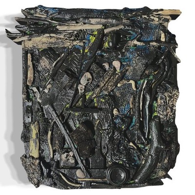 Original Abstract Assemblage Found Object Driftwood Art 22x23 ''Subsidiary''