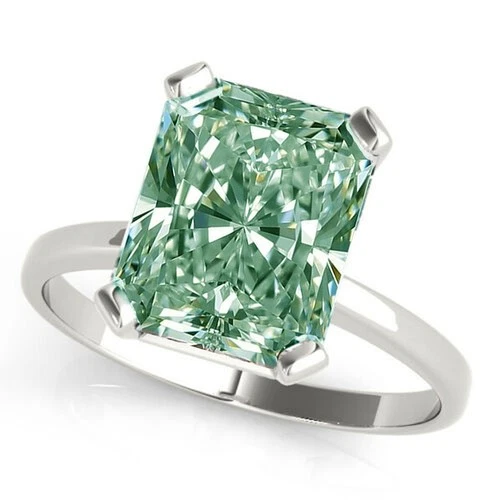 7.11 Ct VVS1/Radiant Sky Blue Moissanite Diamond Solitaire Silver Ring 7 US