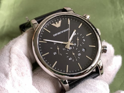 Emporio Armani Luigi AR1828 Chronograph Black Dial 45 mm 5 Atm Mens Quartz Watch