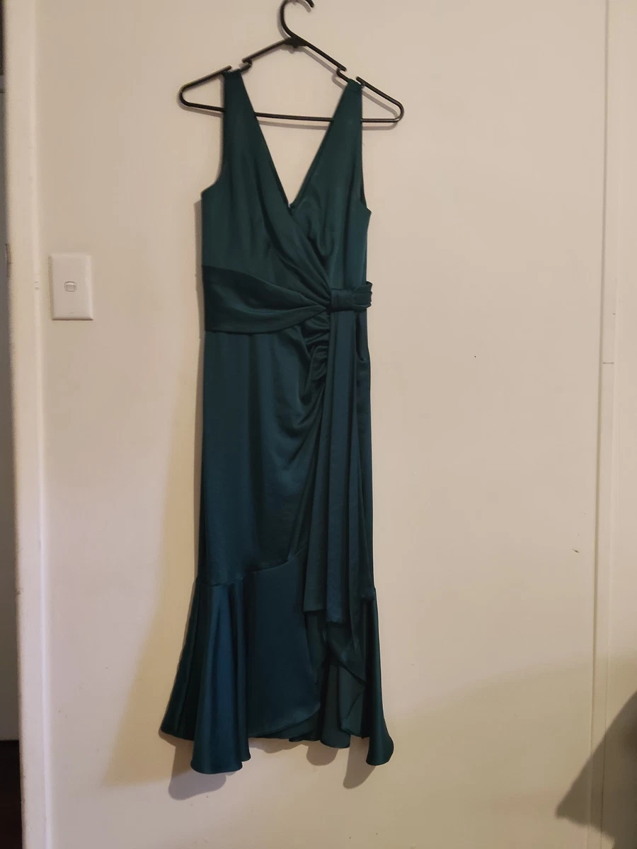 long emerald green homecoming dress A-Line Cowl-Neck Emerald Green Homecoming Dress Emerald / 0 main image 1