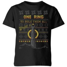 Lord Of The Rings One Ring Kids' Christmas T-Shirt - Black