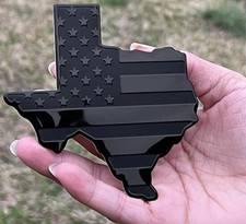 Texas State Flag Metal Auto Fender Emblem for Cars Trucks  3"x4" Black