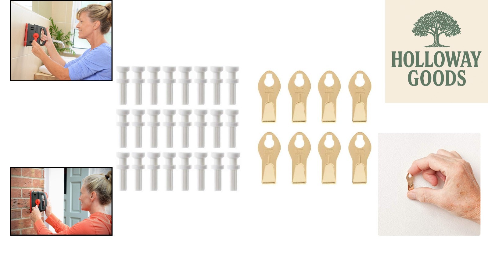 Elegant Hardwall Refill Pack: 24 Hooks & 8 Picture Hangers for Easy Installation