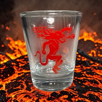 Fireball Cinnamon Whisky Shot Glass Tiny RED DRAGON Logo