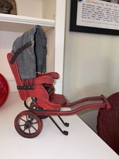 Vintage Wood Metal Rickshaw Jinrikisha Carriage Model Canvas Top Asian Decor Art