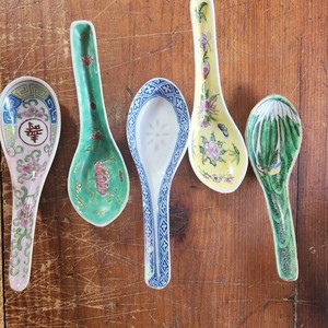 5 Chinese Export Spoons Antique