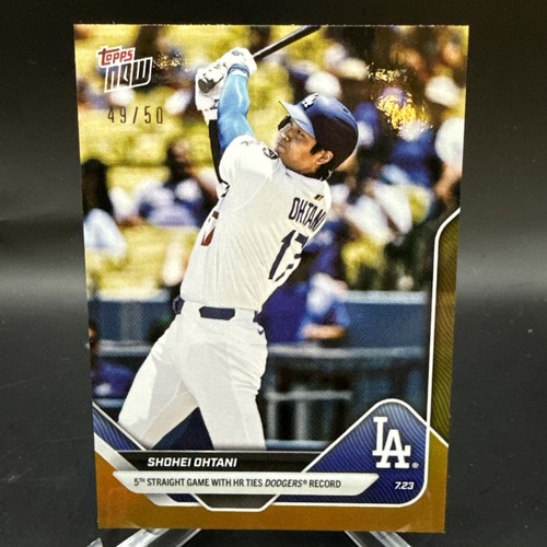 2025 Topps Now 456 Shohei Ohtani Los Angeles Dodgers 5th Straight HR Gold 49/50