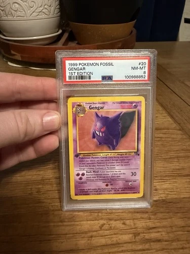 Pokémon Gengar 20/62 Fossil 1st Edition Rare Regular 1999 PSA 8
