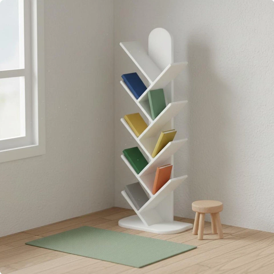 Étagère en forme d'arbre pour maison de poupée, bibliothèque pour jouets - Photo 1/1
