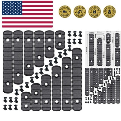 12 Pack Single Picatinny Rail 3 3 5 5 7 7 9 9 11 11 13 13 Slots Polymer Black