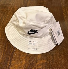 Nike Apex Bucket Hat Youth 4-7 White Black Swoosh UPF 40 Kids Sun Hat NWT