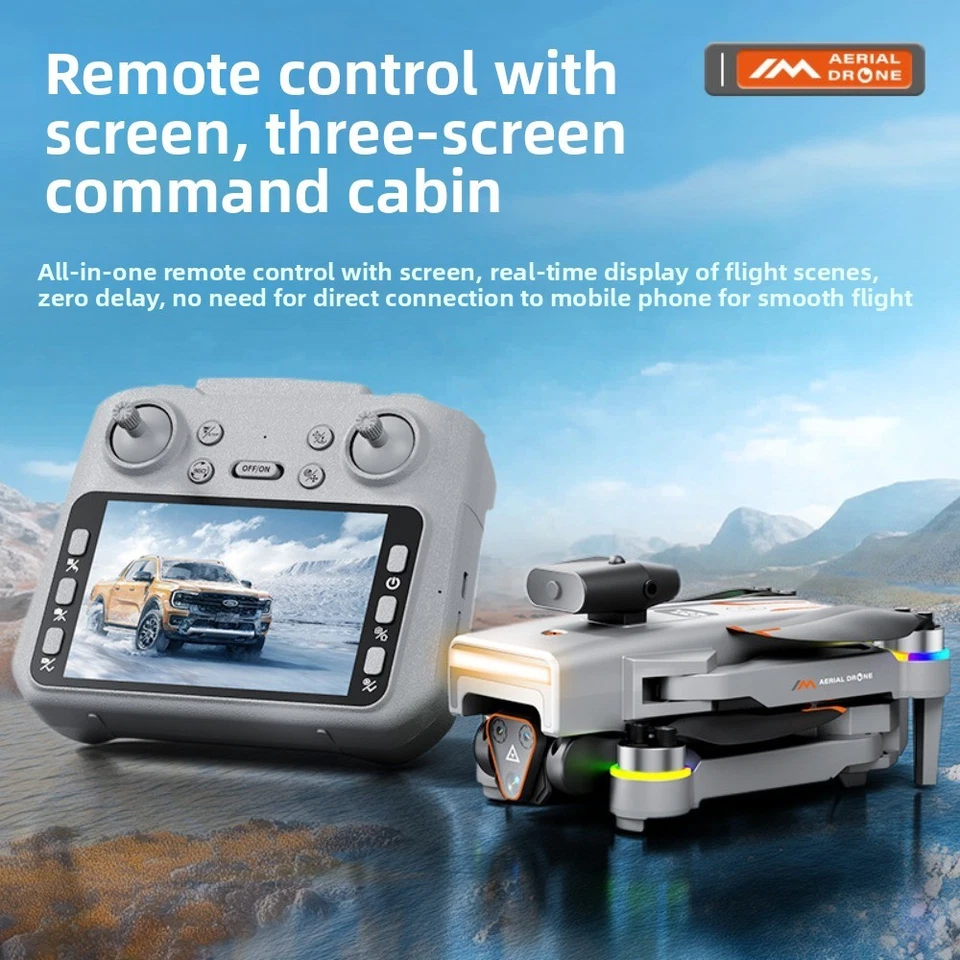 M4 Drone with 4.5 Inch Display Smart Obstacle Avoidance HD Aerial Photography - Image 3 of 4