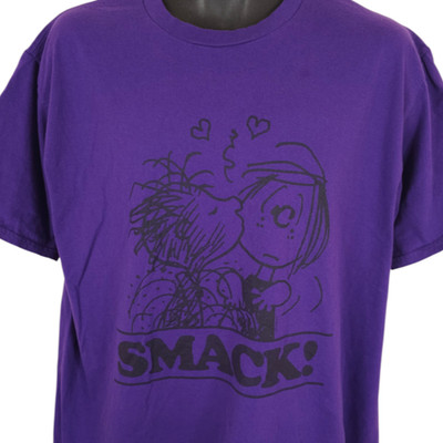 Linus Peppermint Patty T Shirt Mens Size XL Purple Peanuts Kiss Comic Strip