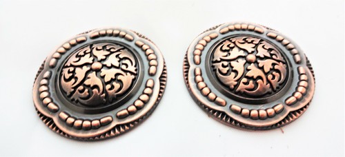 Cobre Zinc Jeremiah Vatios Conchos Borde de Moneda Tornillo Espalda Caballo Tack Nuevo Par de Tamaños - Imagen 6 de 6