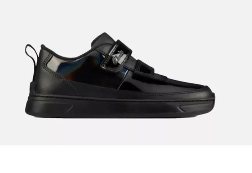Scarpe scuola Clarks VIBRANT GLOW K GIRLS nere in pelle verniciata UK 10,5 G EU 28,5 - Foto 6 di 7