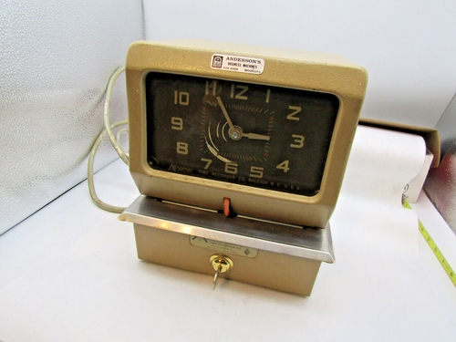Acroprint Time Recorder Co Time Card Clock Punch 150RR4 & Key free ship USA binX