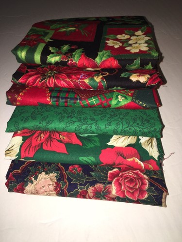 Half Yard Schnitte 6 Stück Stoff Weihnachtsdrucke Sorte 100 % Baumwolle A Neu aus altem Lagerbestand - Bild 11 von 12