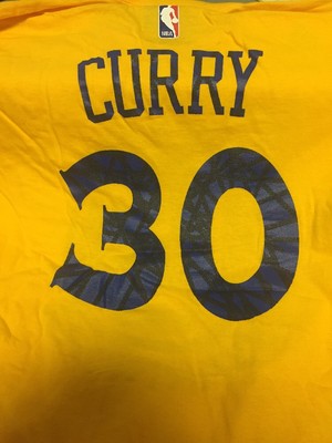 Golden State Warriors Curry # 30 Gold NBA 2 Sided To Go Tee, XX