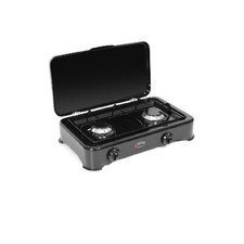 Fornello 2 fuochi a gas Gpl / Metano smaltato nero 5326NGP CFParker made in ita