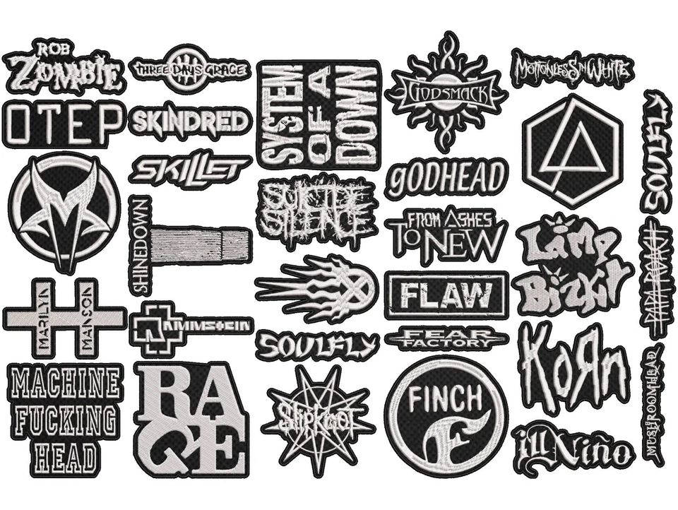 Nu Metal full EMBROIDERY shaped 10pcs/Lot Random Mix Sew-On Patches - Image 2 of 2